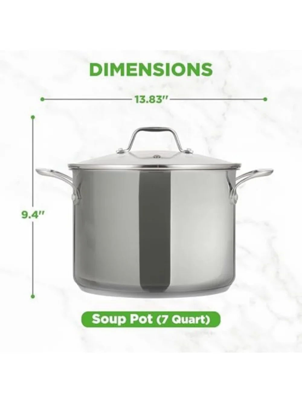 8-Quart Stainless Steel Stock Pot - Heavy Duty Induction Stew & Simmering Pot
